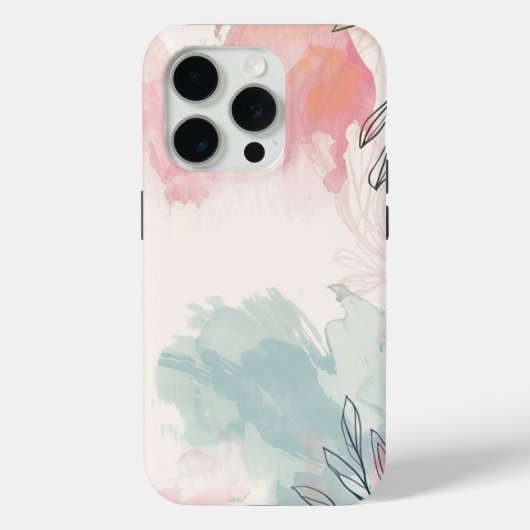 15 Pro Aquarelle rose Fleurs coque iphone (Verso)