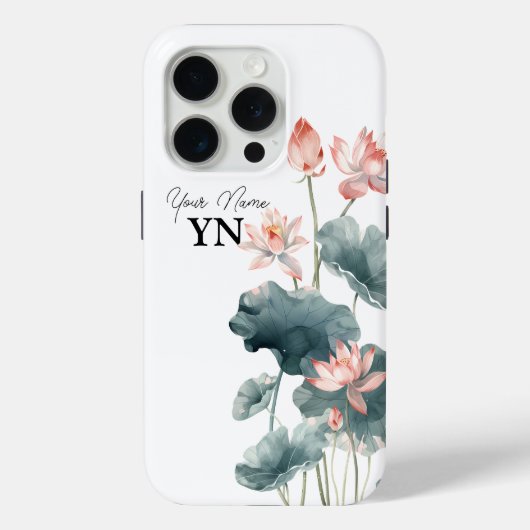 15 Pro Aquarelle rose Fleurs coque iphone (Verso)