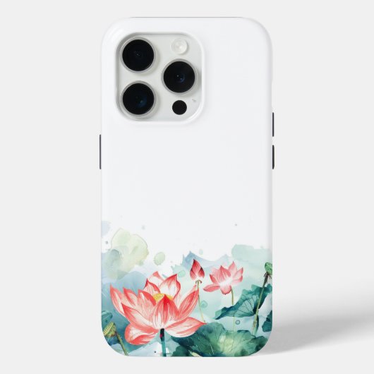 15 Pro Aquarelle rose Fleurs coque iphone (Verso)