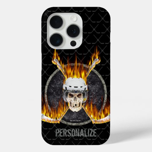 15 Pro Brûler coque iphone bâtons de hockey (Verso)