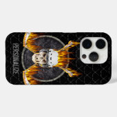 15 Pro Brûler coque iphone bâtons de hockey (Verso (horizontal))
