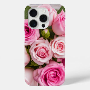 15 Pro Coque iphone de fleurs Roses romantiques