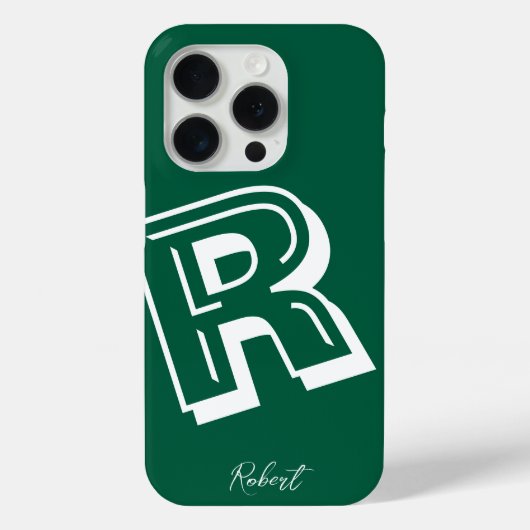 15 Pro Coque minimal initial vert moderne - coque iphone (Verso)