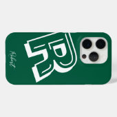 15 Pro Coque minimal initial vert moderne - coque iphone (Verso (horizontal))