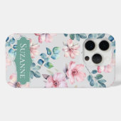 15 Pro Floral Élégant gris clair iPhone / coque ipad (Verso (horizontal))