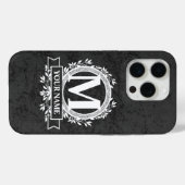 15 Pro Floral Monogramme Design Coque-Mate coque iphone (Verso (horizontal))