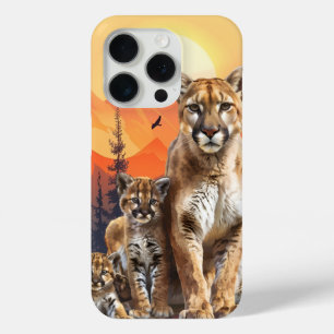 15 Pro Lion de montagne et petits iPhone / coque ipad