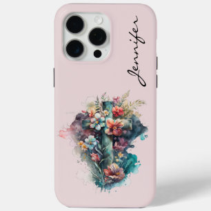 15 Pro Max Coque iphone de la Croix-Chrétienne colorée person