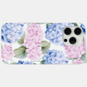15 Pro Max Coque iphone personnalisé Pink Blue hydrangea (Verso (horizontal))