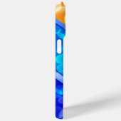 15 Pro Max Élégant coque iphone Blue Gold Sparkle Bokeh (Verso / Droite)