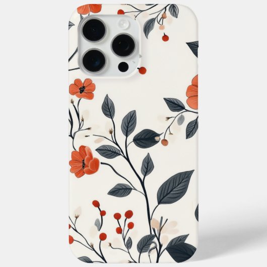 15 Pro Max Élégant coque iphone botanique et feuille (Verso)