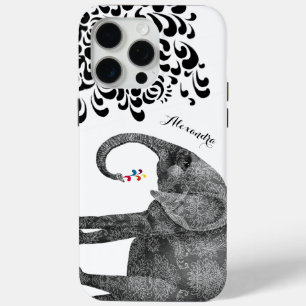 15 Pro Max Eléphant Damask iPhone 6 coque personnalisé