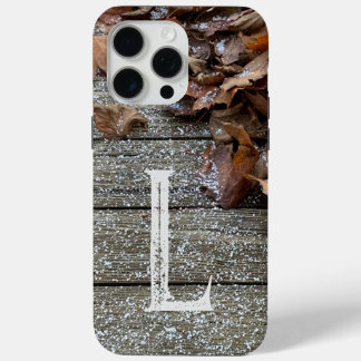 15 Pro Max Feuilles automnales avec neige iPhone / coque ipad