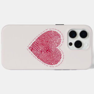 15 Pro Max iPhone 16 Coque - Fingerprint Love Heart - Unique