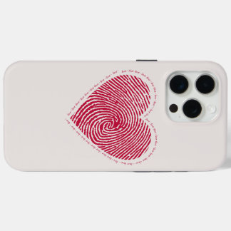 15 Pro Max iPhone 16 Coque - Fingerprint Love Heart - Unique 