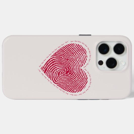15 Pro Max iPhone 16 Coque - Fingerprint Love Heart - Unique  (Verso (horizontal))