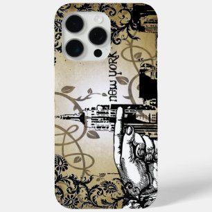 15 Pro Max New York Skyline Damask Burnt Vines coque iphone