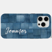 15 Pro Max Personnalisé Denim iPhone / coque ipad (Verso (horizontal))