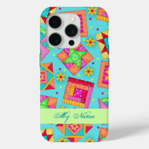 15 Pro Turquoise Quilt Art Personnalisé iPhone 5 Coque