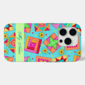15 Pro Turquoise Quilt Art Personnalisé iPhone 5 Coque (Verso (horizontal))