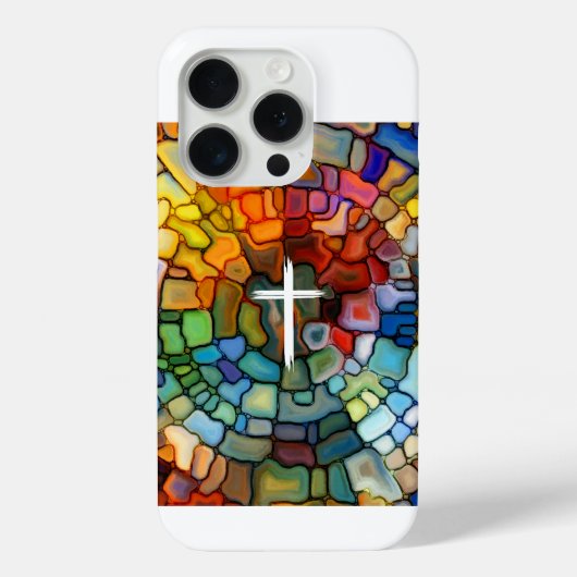 15 Pro Verre tendu + Croix Pomme iphone clair coque (Verso)