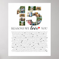 15 Redenen Waarom Ik Van Je Hou Fotomontage Poster