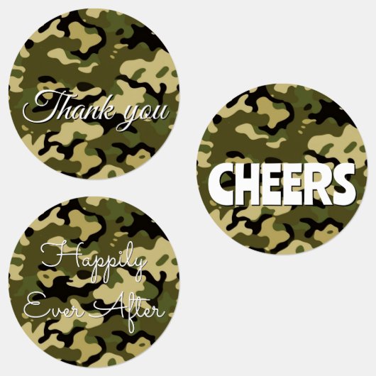 15-set Camouflage Green, Brown, Tan & Black Labels (Groep)