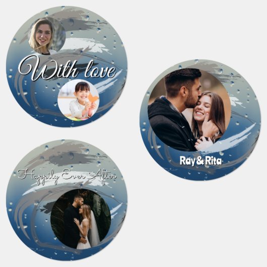 15-set Photo Black, White & Gray Brushstrokes Labels (Groep)