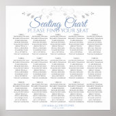 15 Tabel Blauw en grijs bruiloft Poster (Voorkant)