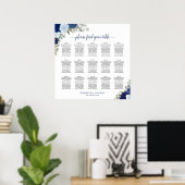 15 Tableau Élégant Bleu Rose Mariage Siège (Bureau à domicile)