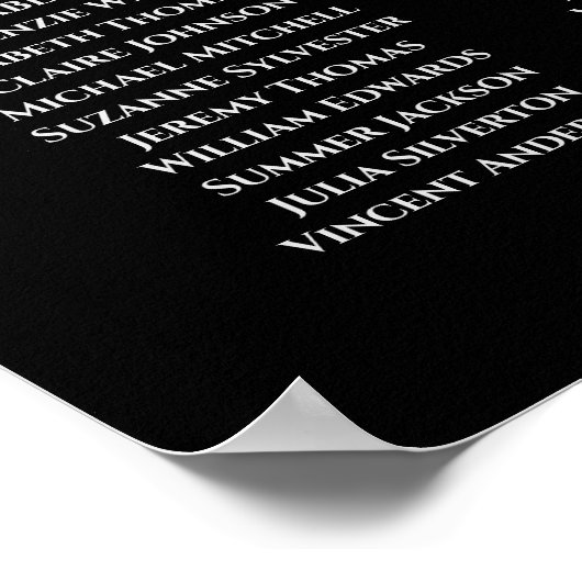 15 Tableau Élégant Mariage noir Tableau de siège (Coin)