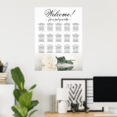 15 Tableau Élégant Mariage Rose blanche (Bureau à domicile)