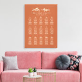 15 Tables Boho Rust Earthy Wedding Seating Chart Canvas Afdruk (Insitu (Woonkamer))