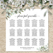 15 Tafel Eucalyptus Leaves Wedding Seating Chart Poster