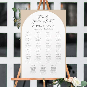 15 Tafels Beige Boog Vind Je Plaats Zitplaatsindel Poster