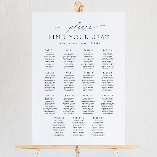 15 Tafels Gelieve Uw Plaats Te Vinden Zitplaatsenk Poster