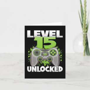 15 Unlocked Video Gaming 15e verjaardag Gamer Game Kaart
