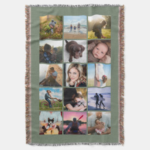 15 Vierkante Foto Collage Aandenken Salie Deken