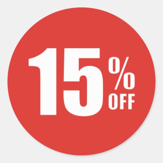 15% vijftien procent KORTING Sale Sticker (Voorkant)