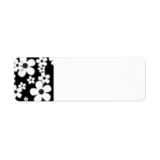 15B&W ZWARTE WIT-RUNGE PINKSTROOMPATROON ETIKET