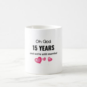15de bruiloft Jubileum Funny Gift voor hem of haar Koffiemok