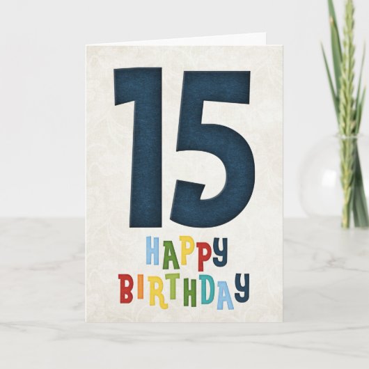 15e anniversaire Bonne carte d'anniversaire Design (Devant)