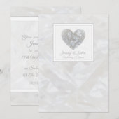 15e anniversaire de mariage coeur invitation crist (Devant / Derrière)