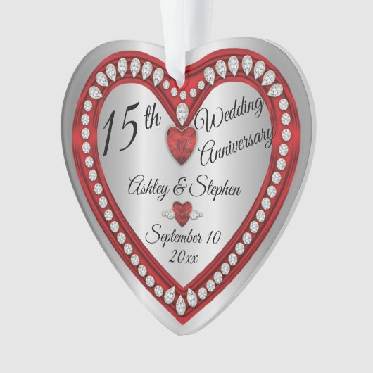 15e anniversaire du Mariage Ruby Diamonds Keepsaké (devant)