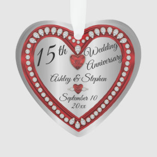 15e anniversaire du Mariage Ruby Diamonds Keepsaké