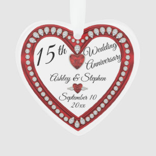 15e anniversaire du Mariage Ruby Diamonds Keepsaké