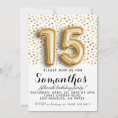 15e anniversaire Gold Polkadot Invitation (Devant)