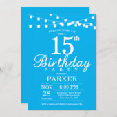15e anniversaire Invitation Bleu (Devant / Derrière)