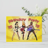 15e anniversaire Invitation de fête avec un groupe (Debout devant)