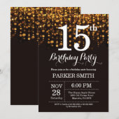 15e anniversaire Invitation Parties scintillant d' (Devant / Derrière)